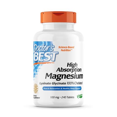 magnesium supplement philippines|Doctor's Best, High Absorption Magnesium, 100 mg, 240 Tablets.